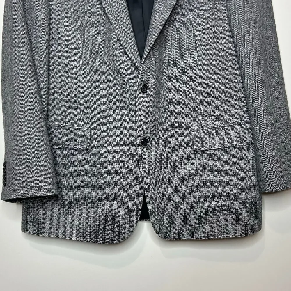 Geoffrey Beene Wool Camel Hair Blend Herringbone 2-Button Jacket Blazer Size 48L